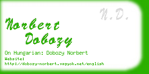 norbert dobozy business card